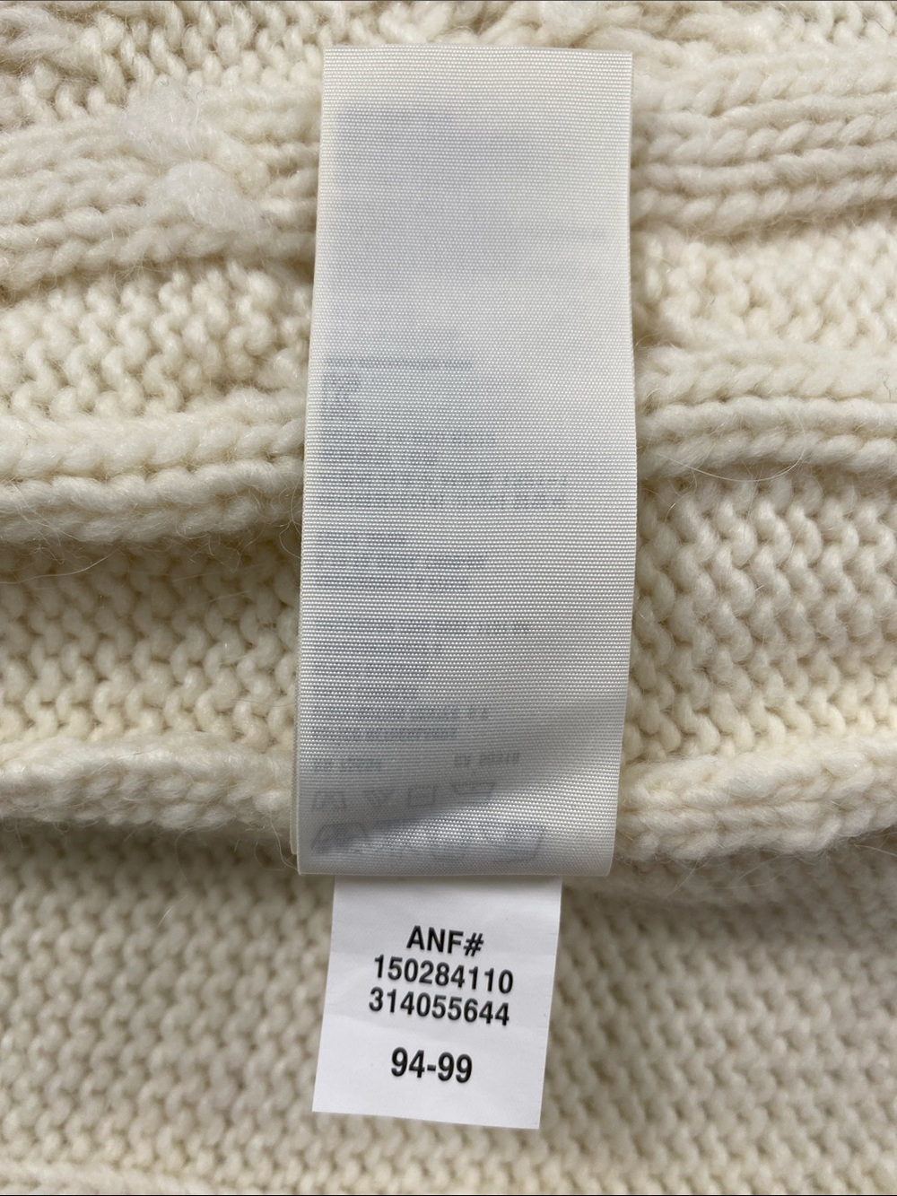 Abercrombie & Fitch Y2K Cable Knit Bobble Cardigan Sweater | 3/4 Sleeves | Ivory - Picture 16 of 16